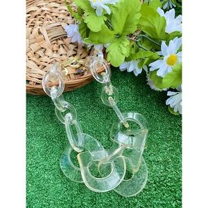 ZENZII Clear Plastic Statement Necklace